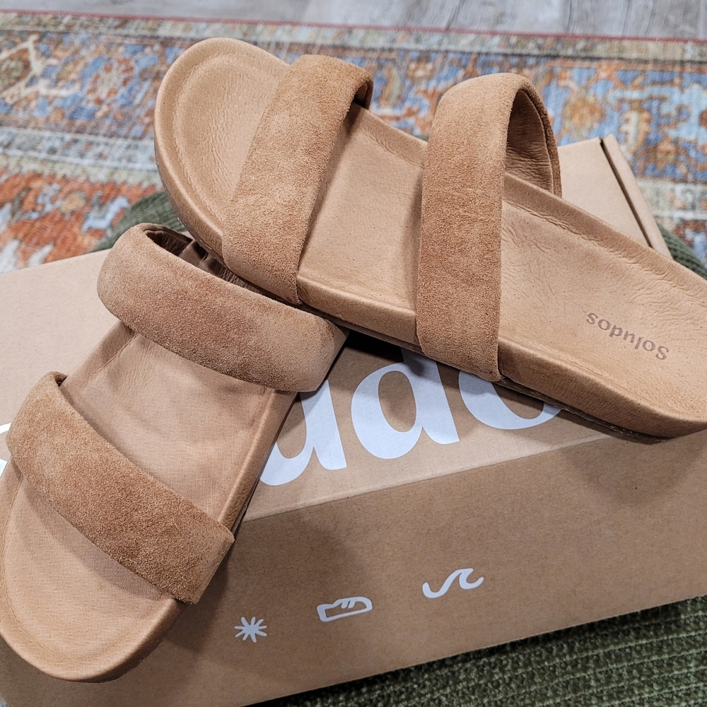 SOLUDOS SAGE SANDAL TAN 7.5 WOMENS
